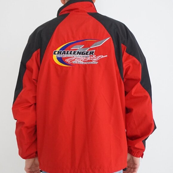North End Climate Where Black Red Nylon Challenger Racing Delaware Speedway Coat - Picture 1 of 12
